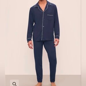 Eberjey Mens William Tencel Modal True Navy Long Pj Ser Size Large